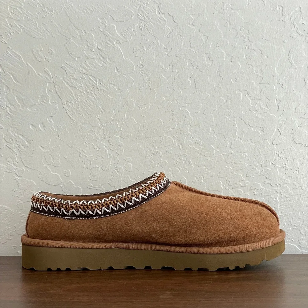 UGG Tasman Slippers Womens 8 Chestnut Sheepskin Slip-On Cozy Comfy Like New - Picture 5 of 10